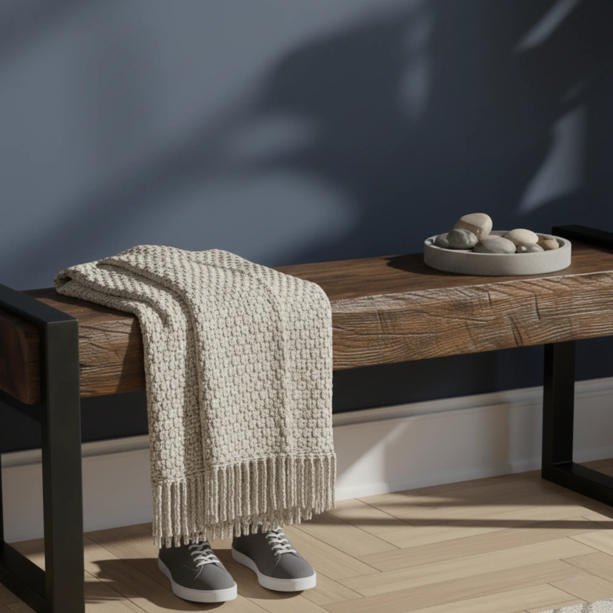 Rustic Wooden Entryway Bench - view 6