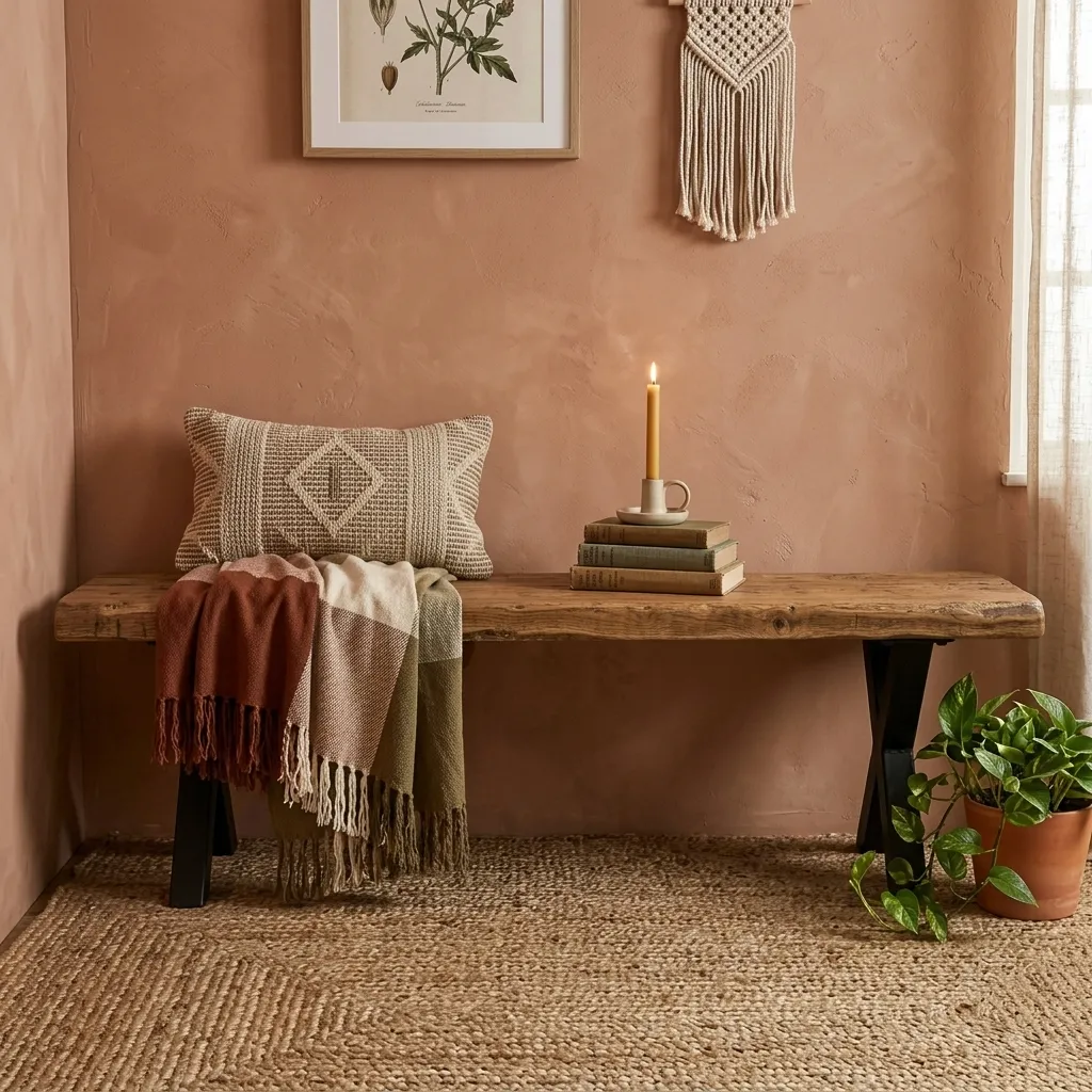 Farmhouse Solid Wood Dining Bench
