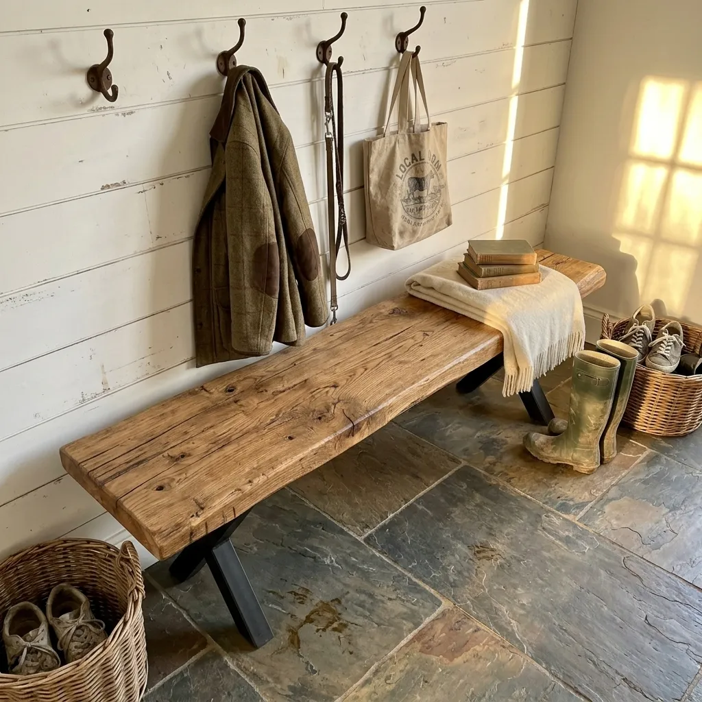 Farmhouse Solid Wood Dining Bench - view 8