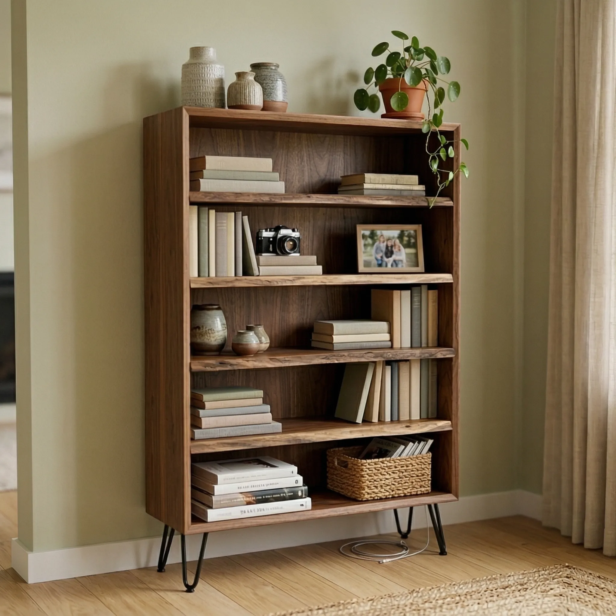 Modern Minimalist Wood Bookshelf