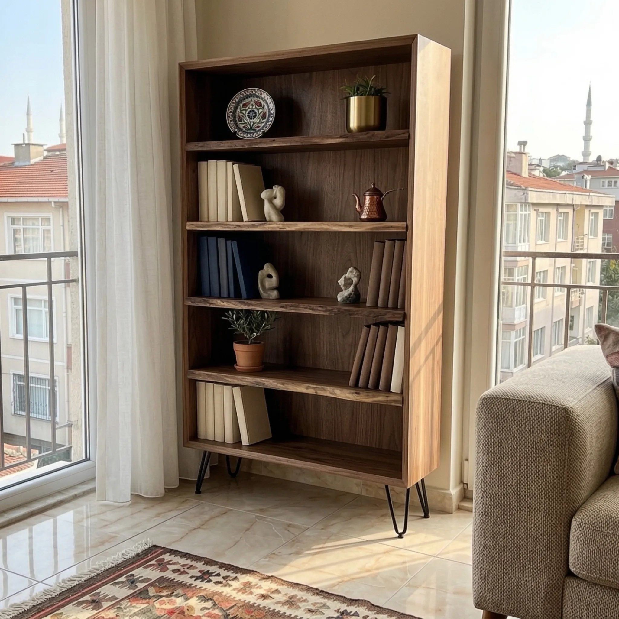 Modern Minimalist Wood Bookshelf - view 6