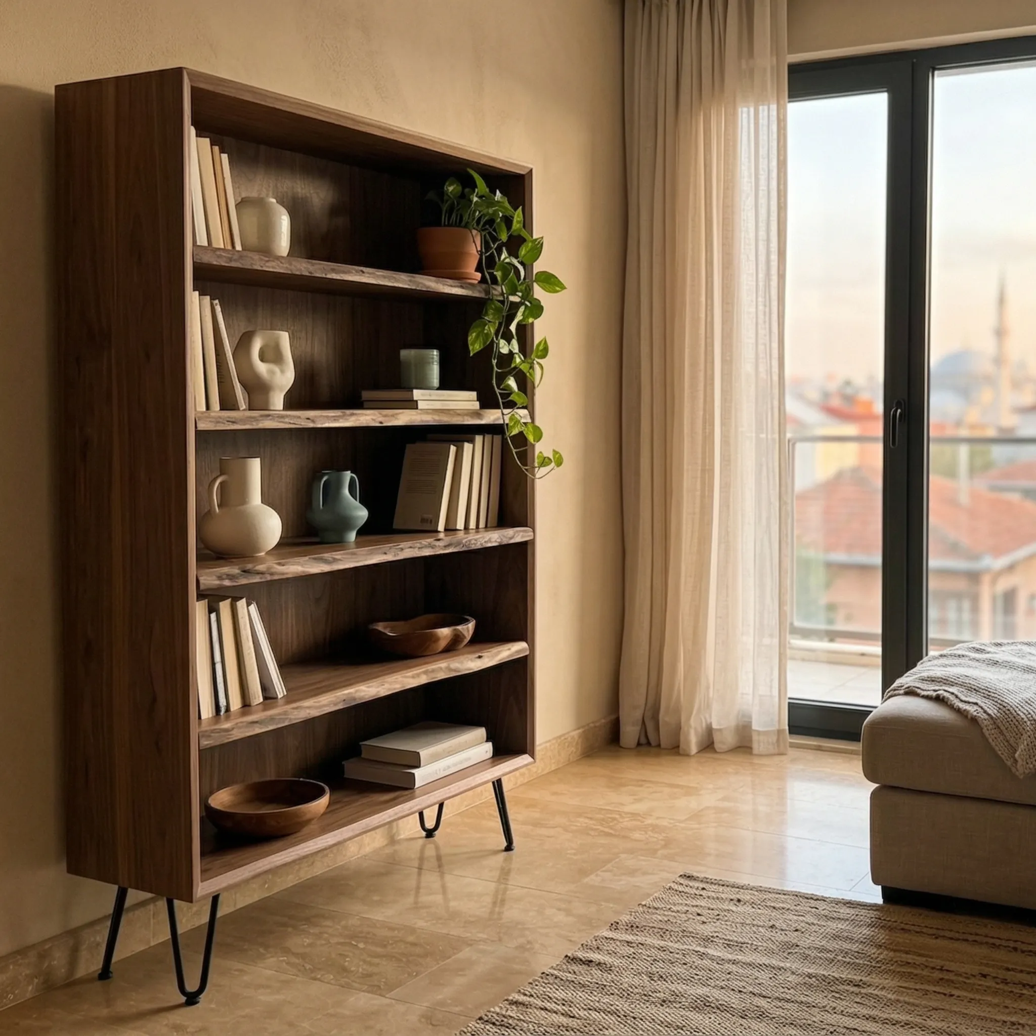 Modern Minimalist Wood Bookshelf - view 7