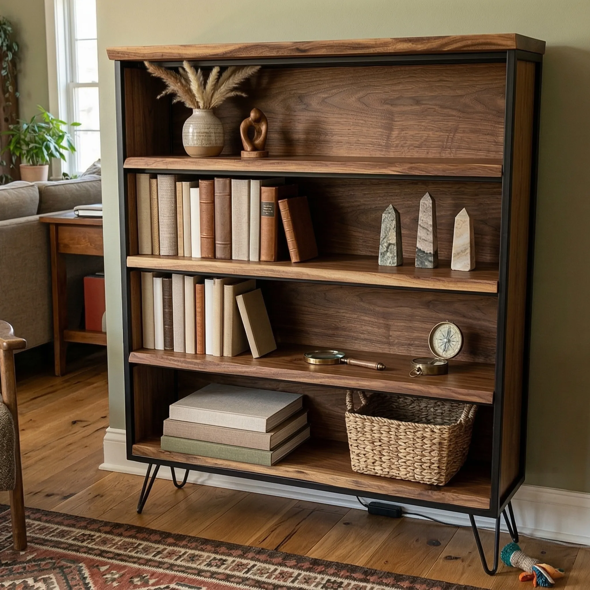 Wide Solid Wood Display Shelf - view 1