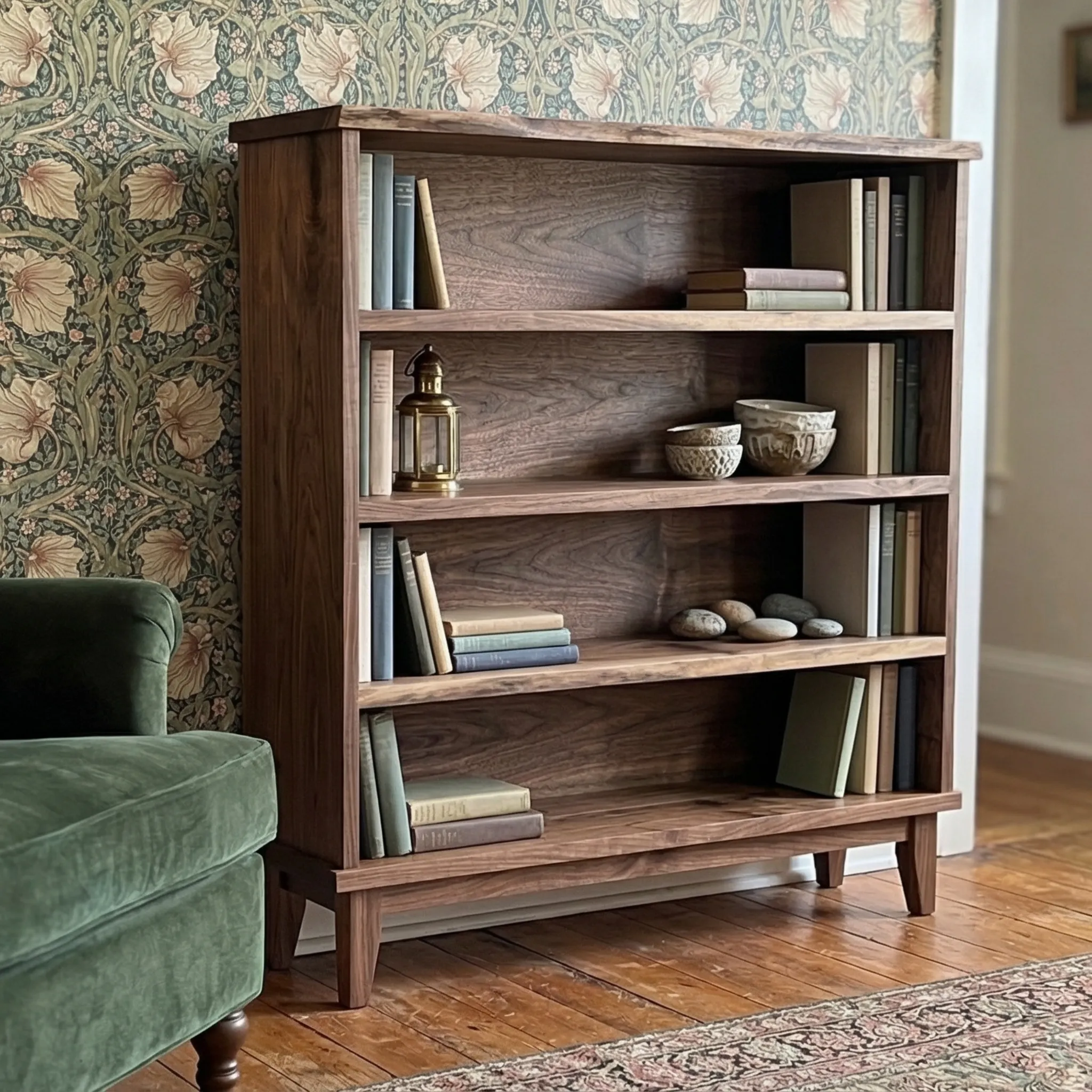 Tall Narrow Wood Bookshelf