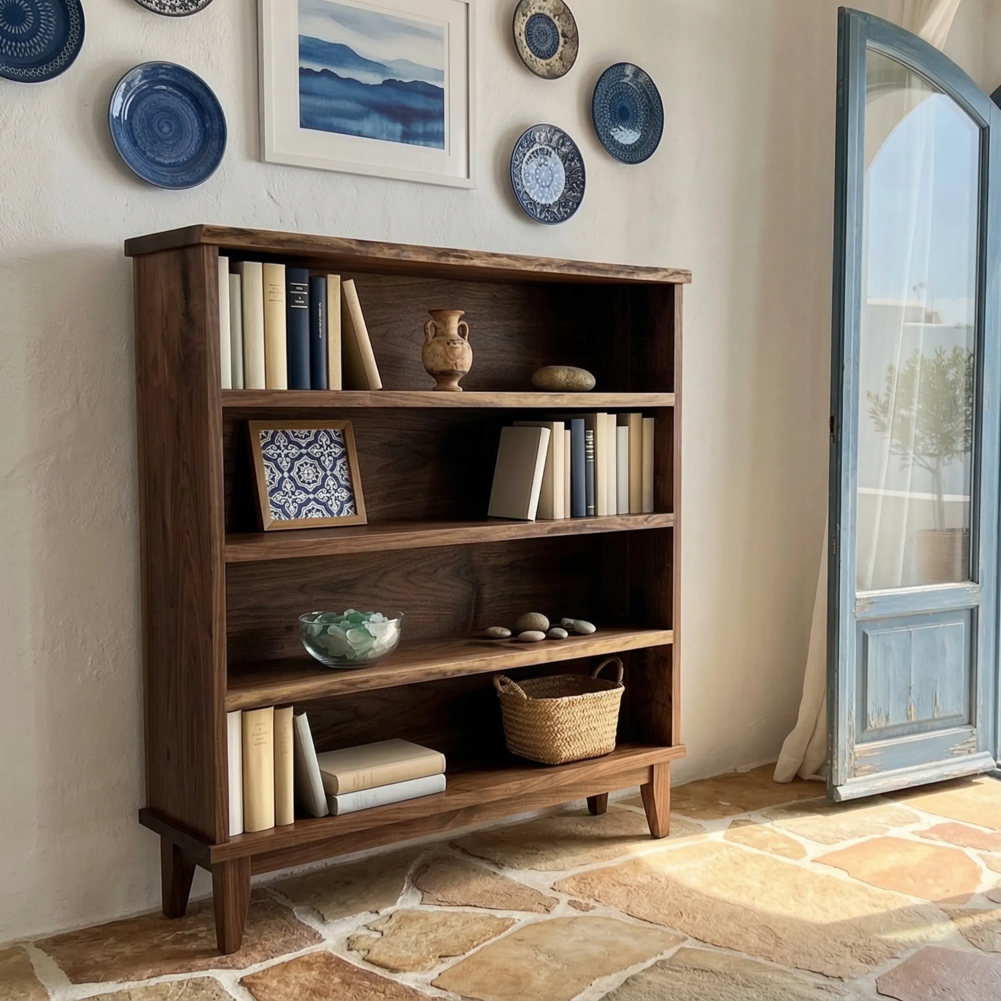 Tall Narrow Wood Bookshelf - view 5