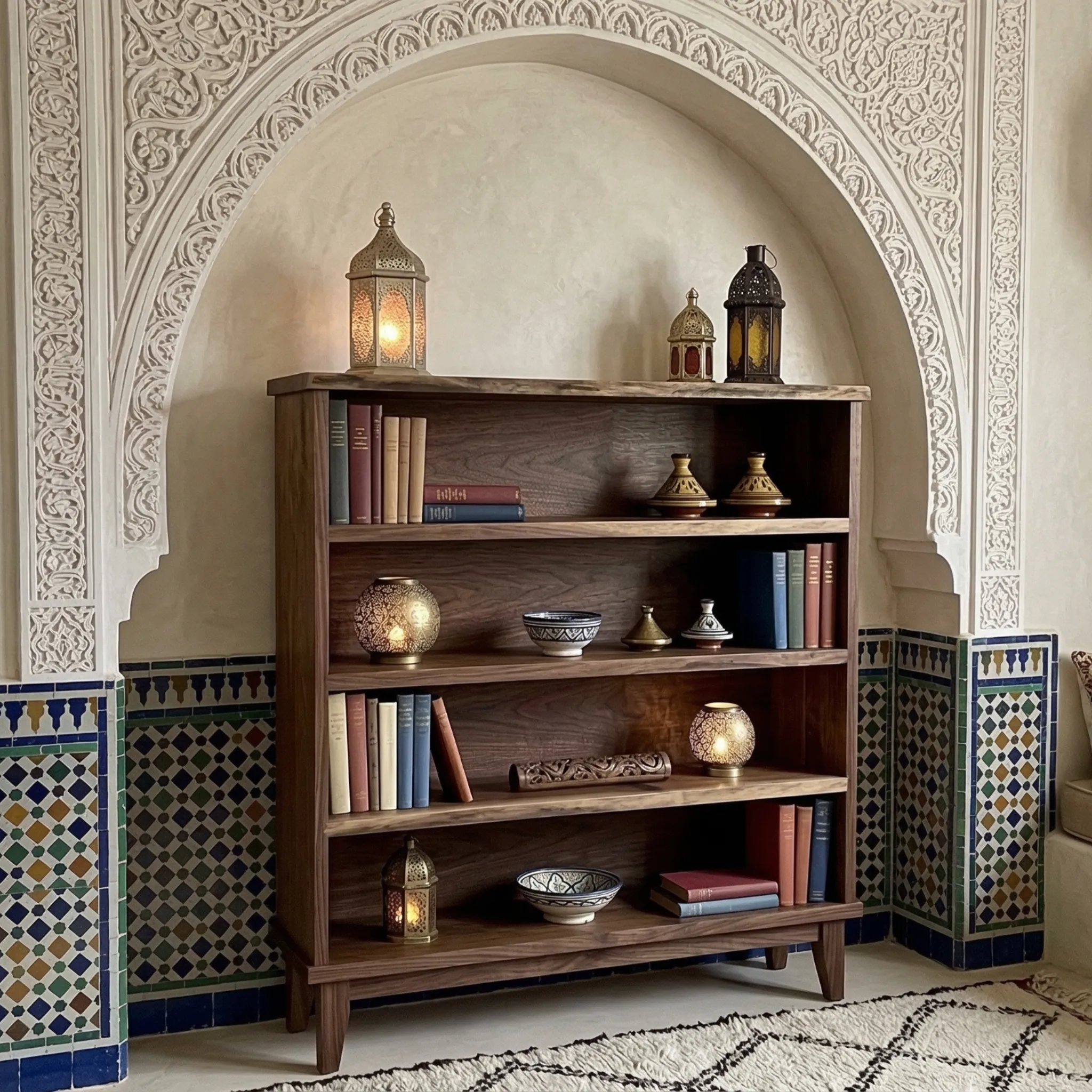 Tall Narrow Wood Bookshelf - view 6