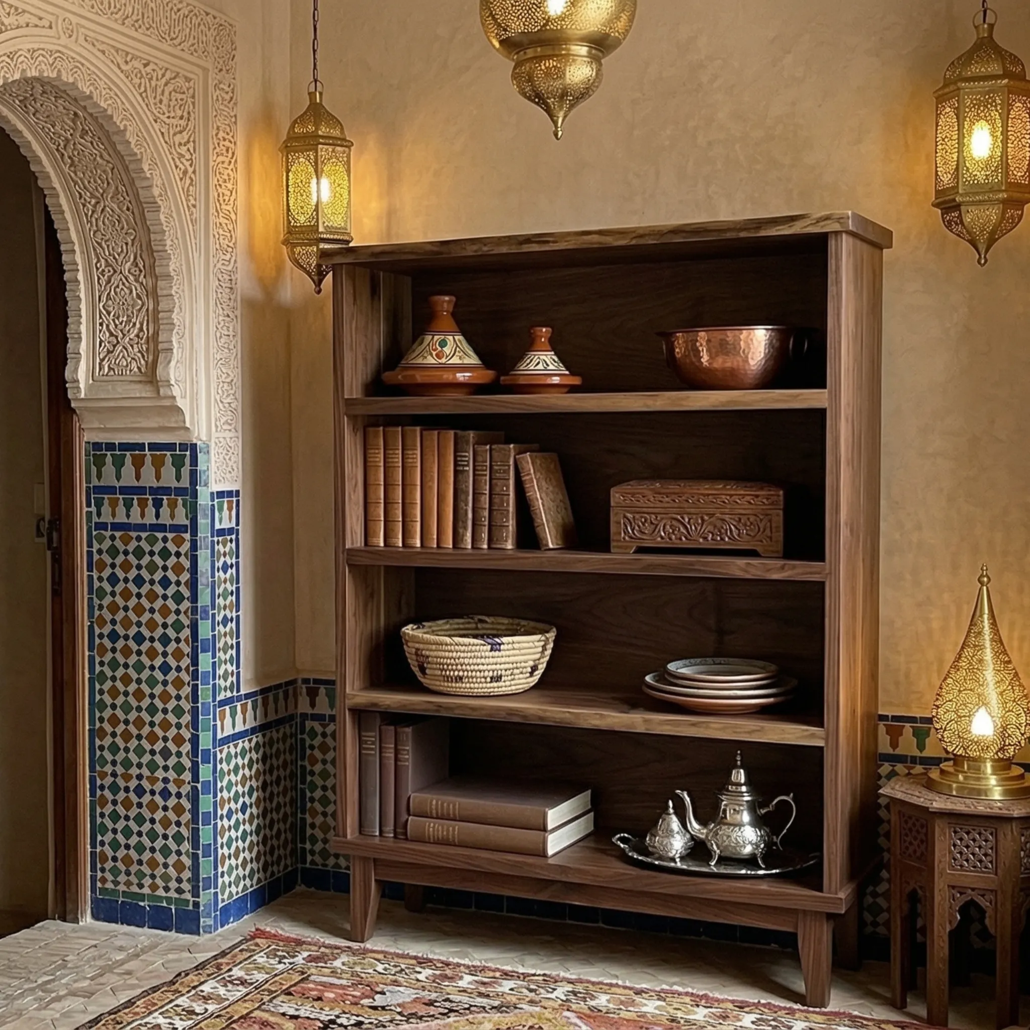 Tall Narrow Wood Bookshelf - view 7