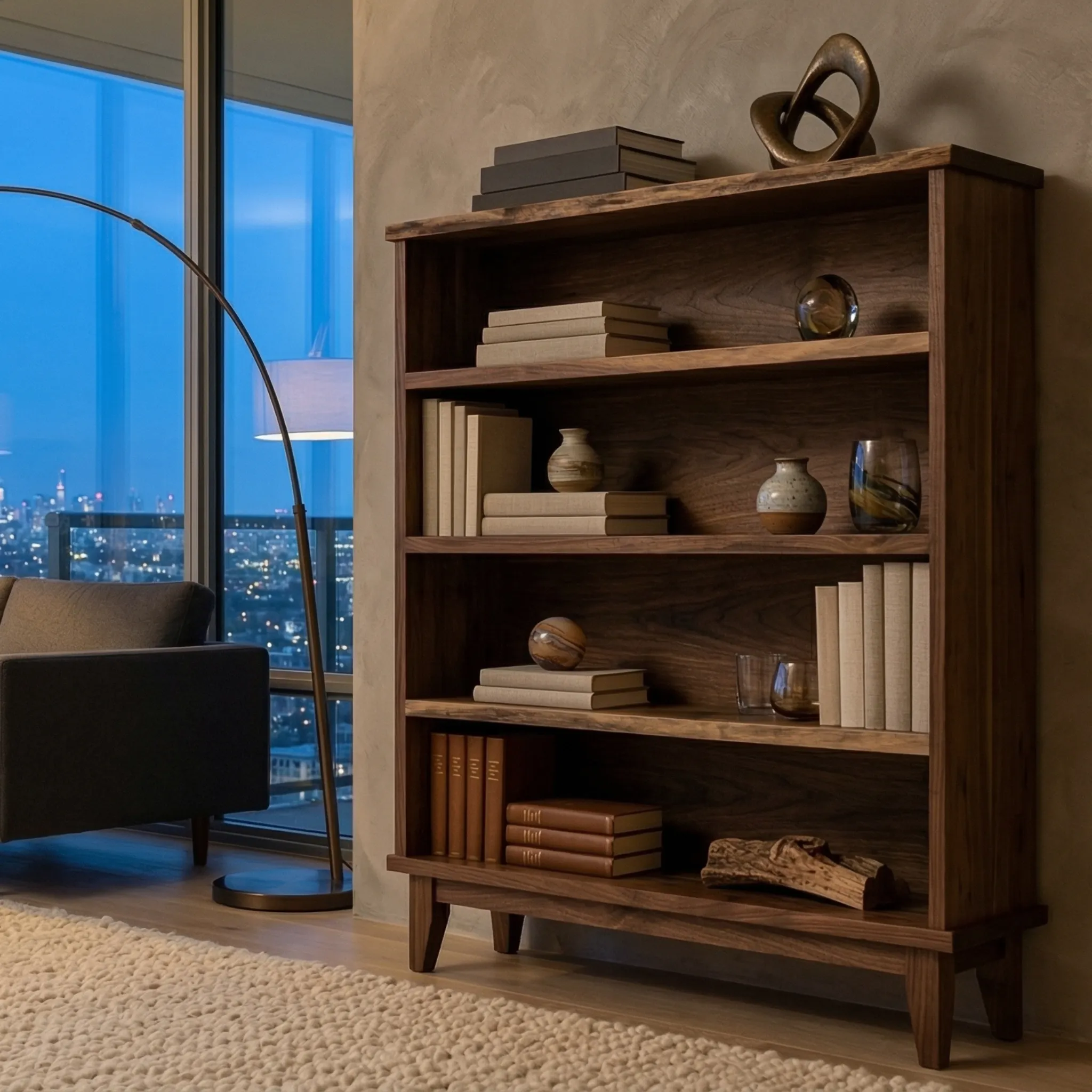 Tall Narrow Wood Bookshelf - view 8