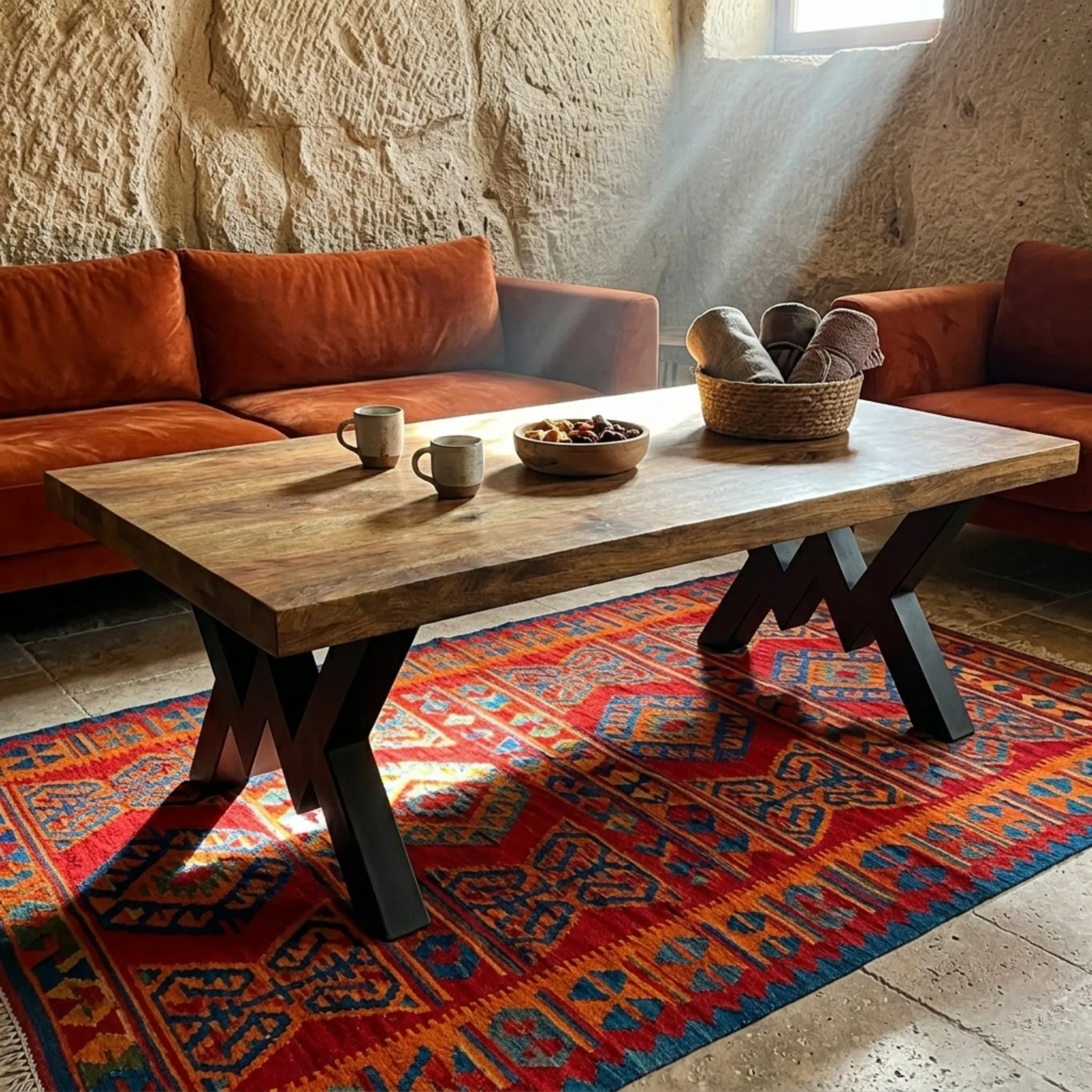 Natural Edge Wood Coffee Table