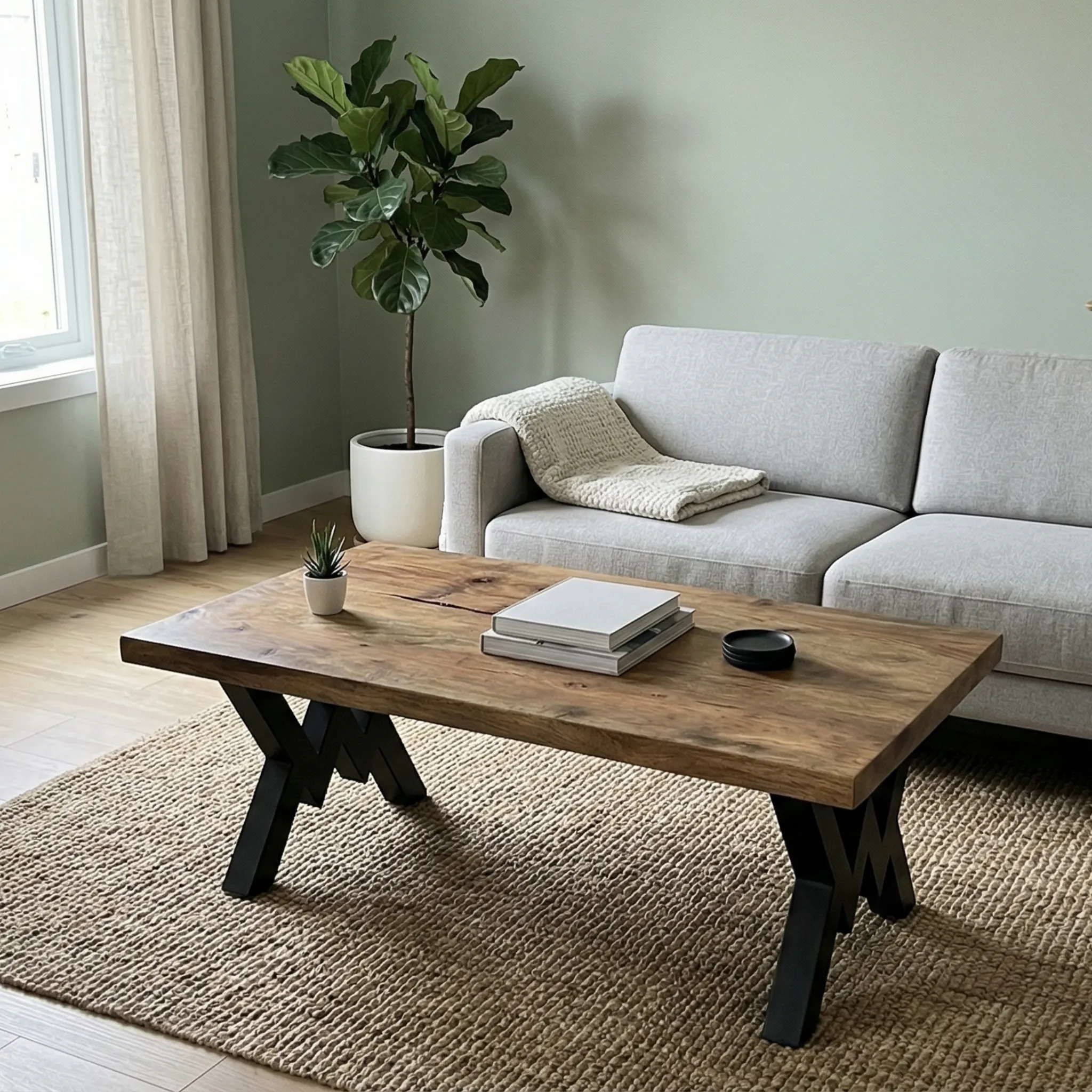 Natural Edge Wood Coffee Table - view 5