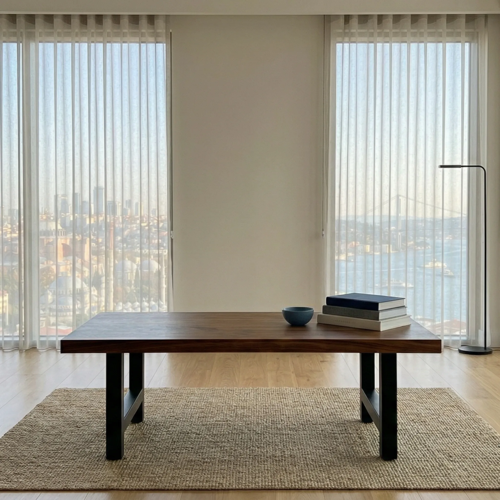 Round Solid Wood Coffee Table - view 1